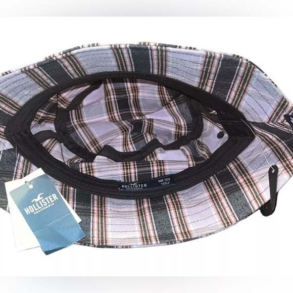 NWT UNISEX HOLLISTER  California  Lavender Plaid  BUCKET HAT ONE SIZE - Picture 4 of 4